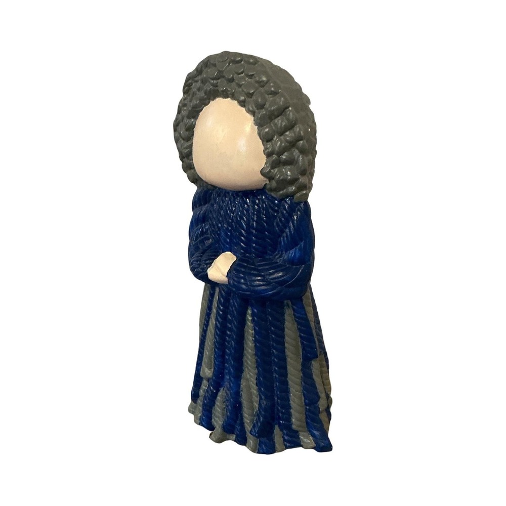 Vintage Ceramic Faceless Woman Figurine Blue Gray Textured Rope Design 10 Inch - Picture 6 of 6